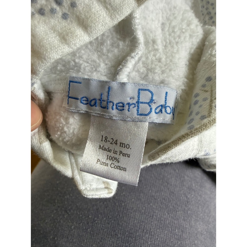 Feather Baby hooded with bear ears one piece trees and deer print cotton - Picture 2 of 6